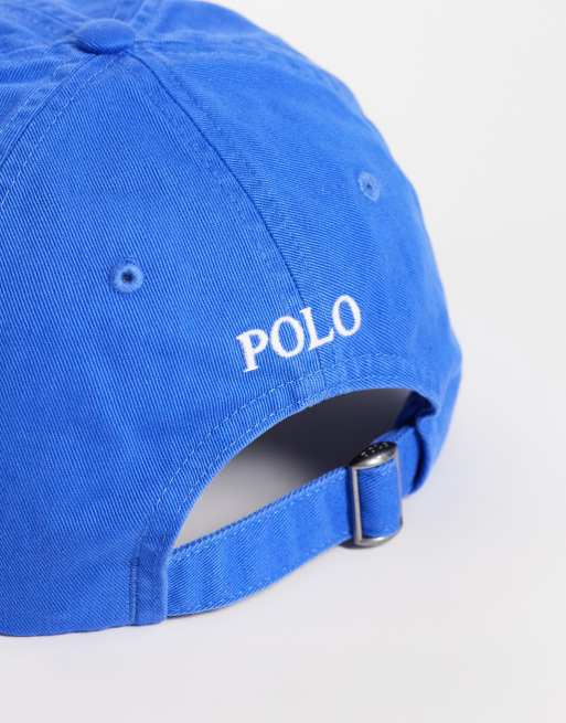 Polo Ralph Lauren icon logo twill baseball cap in iris blue, 3 of 3