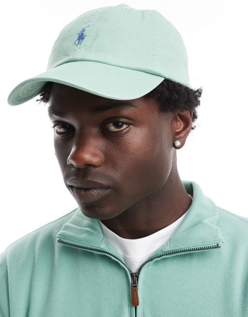 polo Shirt Ralph Lauren icon logo twill baseball cap in light green
