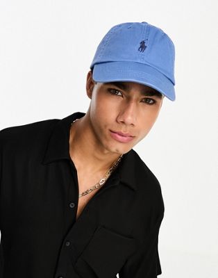 Polo Ralph Lauren icon logo twill baseball cap  in mid blue