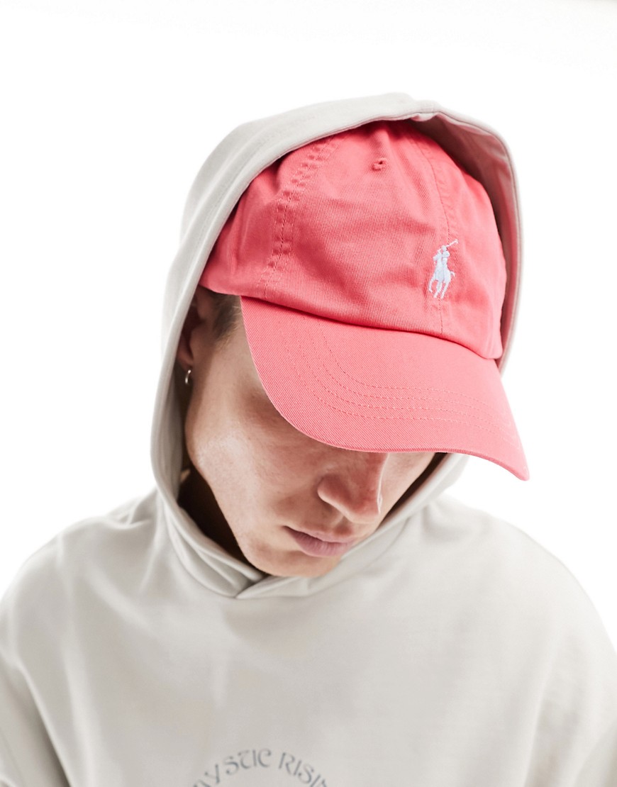 icon logo twill baseball cap in pale red
