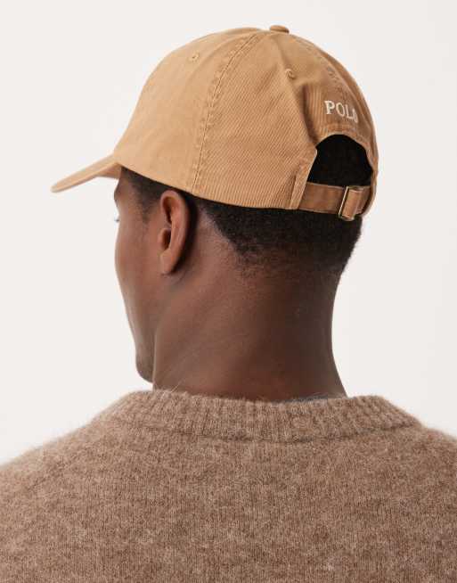 Polo Ralph Lauren icon logo twill baseball cap in tan, 3 of 3