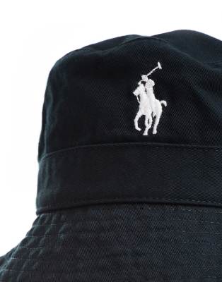 Polo Ralph Lauren icon logo twill bucket hat in black | ASOS
