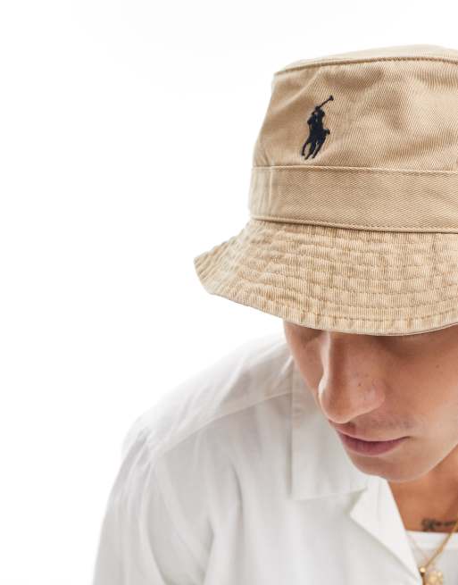 Polo Ralph Lauren icon logo twill bucket hat in tan