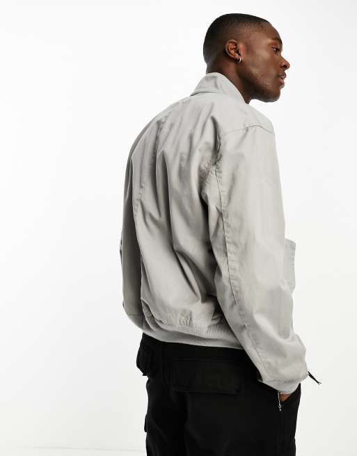 Polo Ralph Lauren icon logo twill harrington jacket in grey, 2 of 4