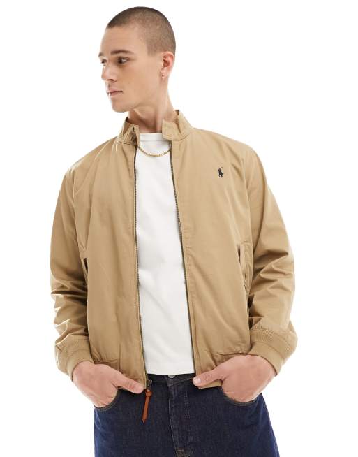 Polo Ralph Lauren icon logo twill harrington jacket in tan ASOS