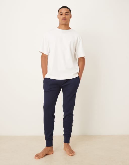 Polo Ralph Lauren icon logo waffle lounge joggers in navy, 2 of 5