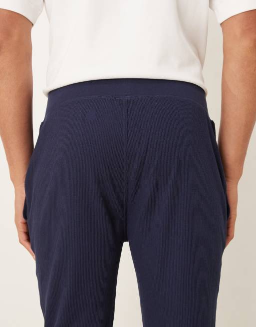Polo Ralph Lauren icon logo waffle lounge joggers in navy, 4 of 5