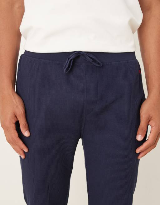 Polo Ralph Lauren icon logo waffle lounge joggers in navy, 5 of 5