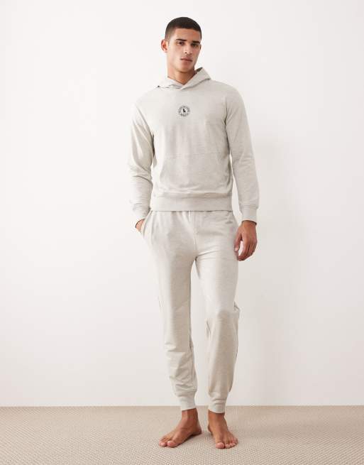 Polo Ralph Lauren icon logo waistband lounge trackies in grey marl (part of a set)
