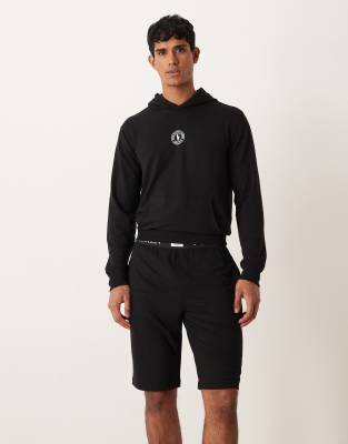 Polo Ralph Lauren Polo Ralph Lauren icon logo waistband slim fit lounge co-ord shorts in black