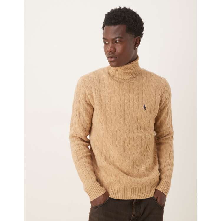 トップス 90s Ralph Lauren Native Turtle Neck M Polo Ralph Lauren icon logo wool cable knit turtle neck jumper in
