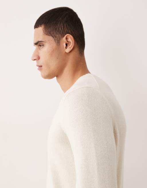 Polo Ralph Lauren icon logo wool knit jumper in cream, 4 of 5