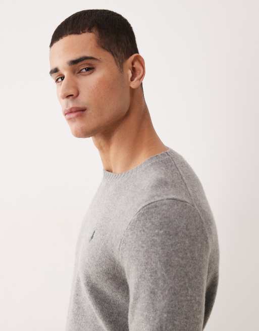 Polo Ralph Lauren icon logo wool knit jumper in grey marl, 4 of 5