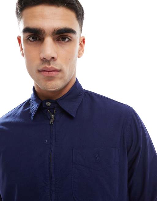 Polo Ralph Lauren icon logo zip front garment dyed oxford