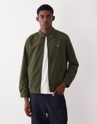 Polo Ralph Lauren Men's Green Icon Logo Zip Up Windbreaker Jacket In Olive