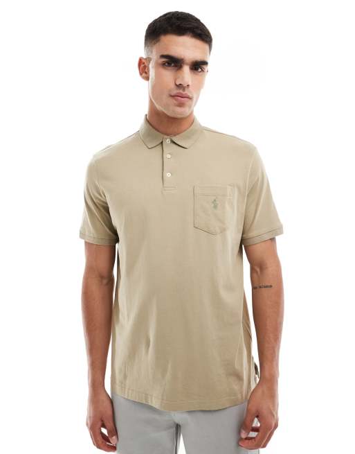 Polo Ralph Lauren - Icon - Polo classica oversize color cammello in jersey slavato con logo sulla tasca