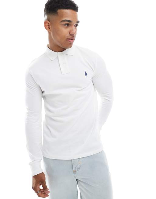 Polo Ralph Lauren - Icon - Polo custom slim fit a maniche lunghe bianca con logo, 2 di 4