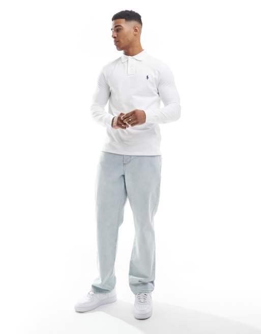 Polo Ralph Lauren - Icon - Polo custom slim fit a maniche lunghe bianca con logo, 3 di 4