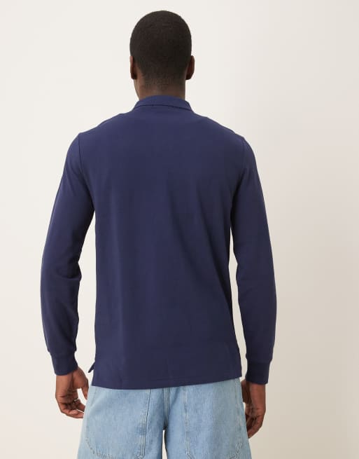 Polo Ralph Lauren - Icon - Polo custom slim fit a maniche lunghe blu navy con logo, 4 di 4