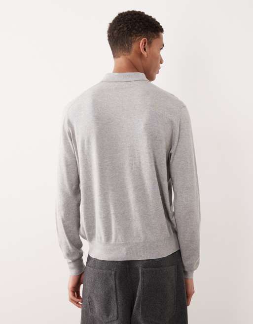 Polo Ralph Lauren - Icon - Polo in cotone grigio mélange con logo, 3 di 5