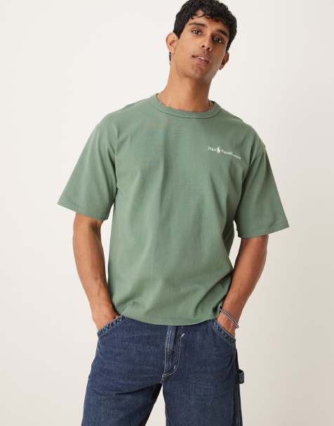 Polo Ralph Lauren icon script logo heavyweight relaxed fit t-shirt in light green - view 1
