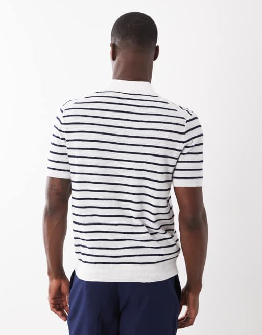 Polo Ralph Lauren - Icon - T-shirt bianca e blu a righe con logo, 5 di 5
