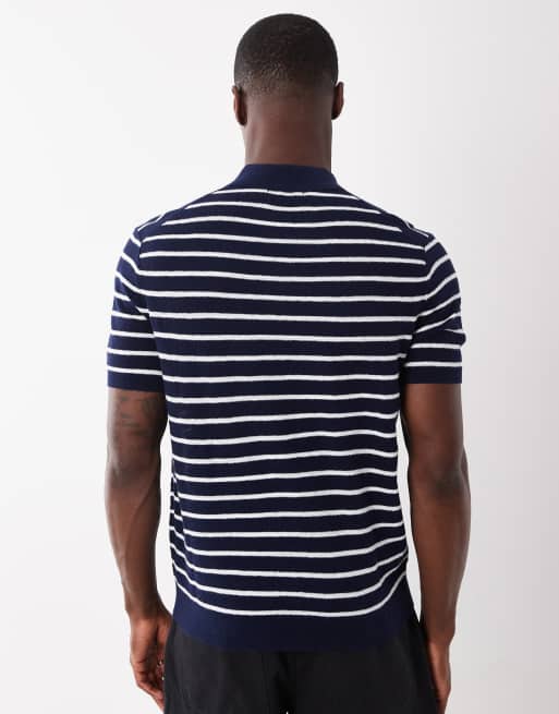 Polo Ralph Lauren - Icon - T-shirt blu e bianca a righe con logo, 4 di 5