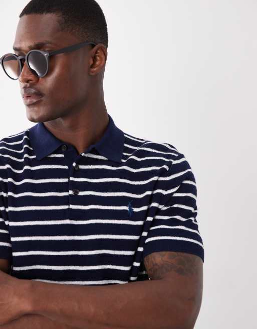 Polo Ralph Lauren - Icon - T-shirt blu e bianca a righe con logo, 5 di 5