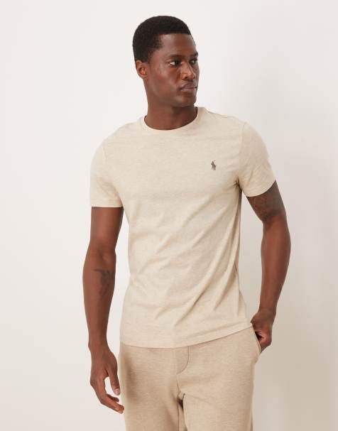 Polo Ralph Lauren - Icon - T-shirt custom slim fit beige mélange con logo - view 1