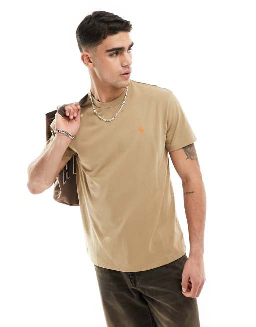 Polo Ralph Lauren - Icon - T-shirt oversize classica color cuoio in tessuto pesante con logo