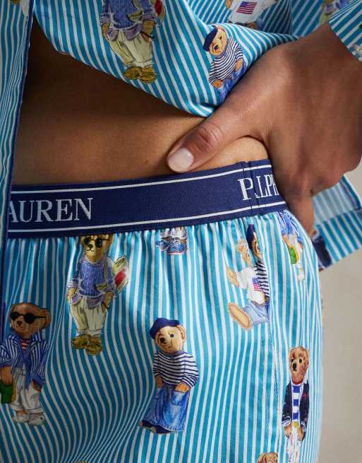 Polo Ralph Lauren iconic bear madison pyjama set in light blue bear in aqua mist bear - LBLUE, 2 of 4