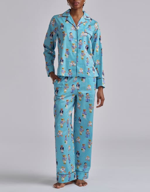 Polo Ralph Lauren iconic bear madison pyjama set in light blue bear in aqua mist bear - LBLUE, 4 of 4