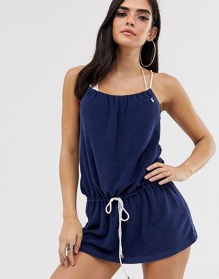 Polo Ralph Lauren – Iconic – Strandklänning med repdetalj-Marinblå