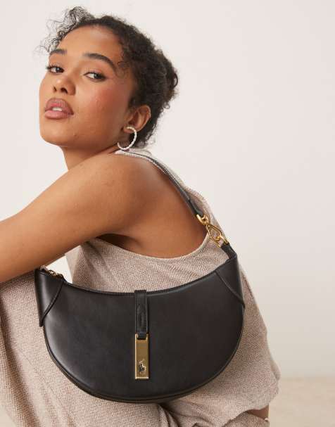 Polo Ralph Lauren ID leather mini shoulder bag in black - view 1