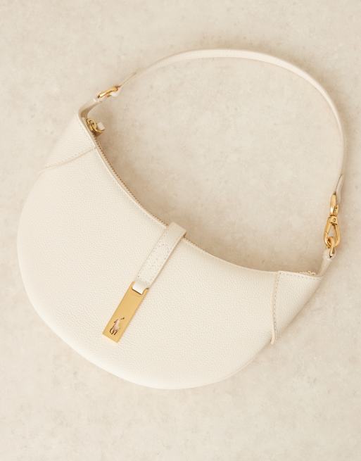 Polo Ralph Lauren ID leather mini shoulder bag in ivory, 3 of 4