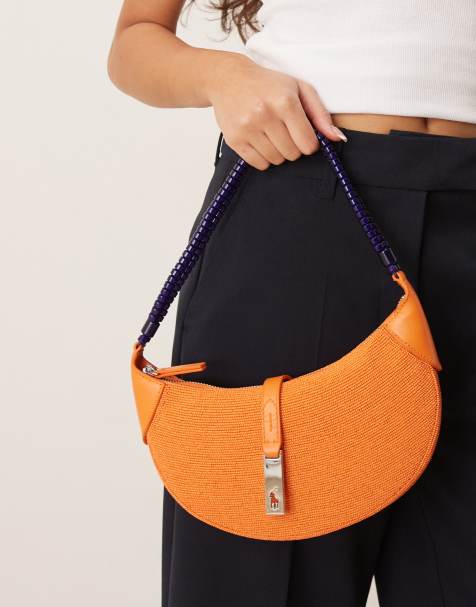 Polo Ralph Lauren - ID - Leren mini schoudertas in blauw en oranje - view 1