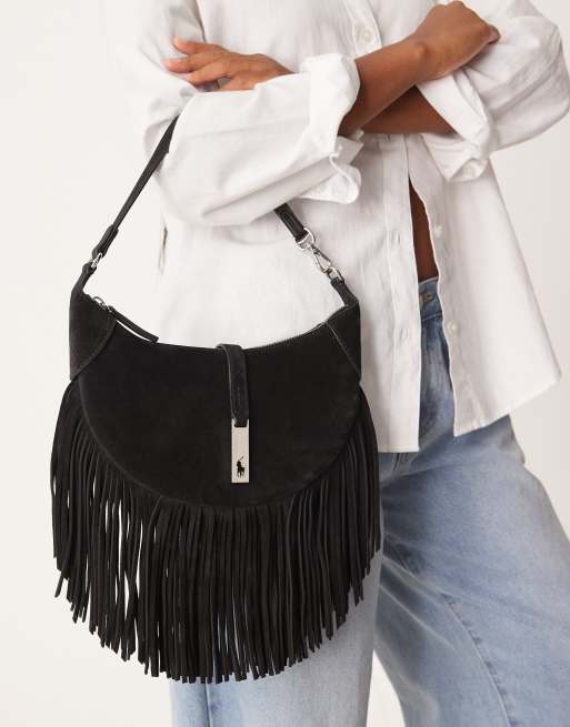 Polo Ralph Lauren ID mini 100% leather shoulder bag in black