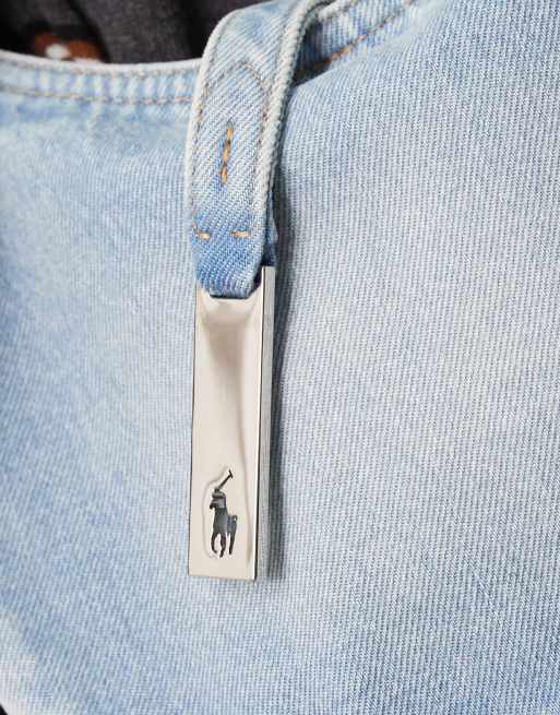 Polo Ralph Lauren - ID - Mini schoudertas in lichtblauw denim, 2 van 4