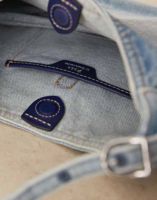 Polo Ralph Lauren - ID - Mini schoudertas in lichtblauw denim, 3 van 4