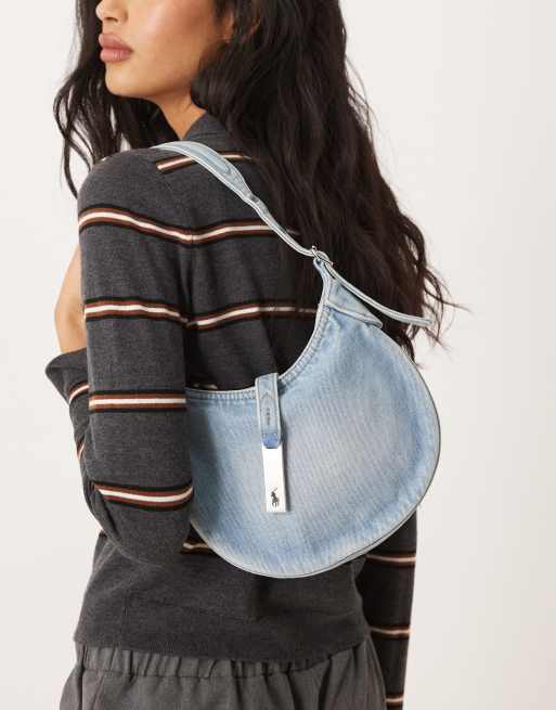 Polo Ralph Lauren - ID - Mini schoudertas in lichtblauw denim, 4 van 4