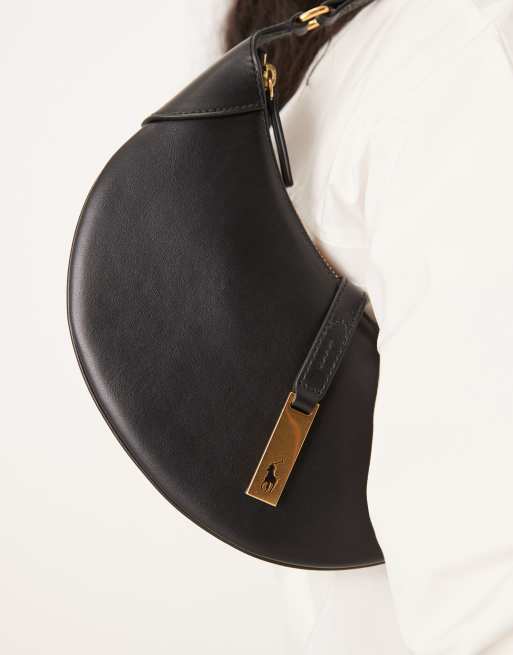 Polo Ralph Lauren - ID - Mini schoudertas van 100% leer in zwart , 4 van 4