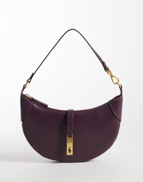 Polo Ralph Lauren ID shoulder leather bag in burgundy - view 1