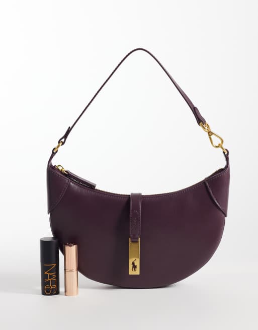 Polo Ralph Lauren ID shoulder leather bag in burgundy, 2 of 4