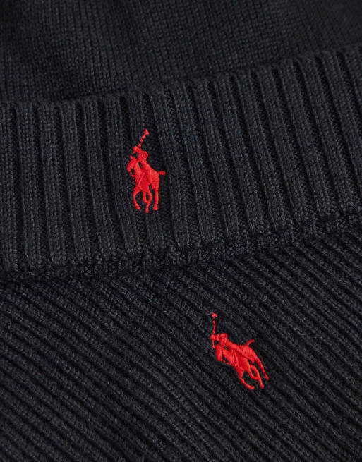 Polo Ralph Lauren ikon-logo tørklæde- og huesæt i sort, 2 af 3