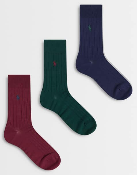 Polo Ralph Lauren ikonlogga ribbade strumpor i 3-pack, flerfärgade - view 1