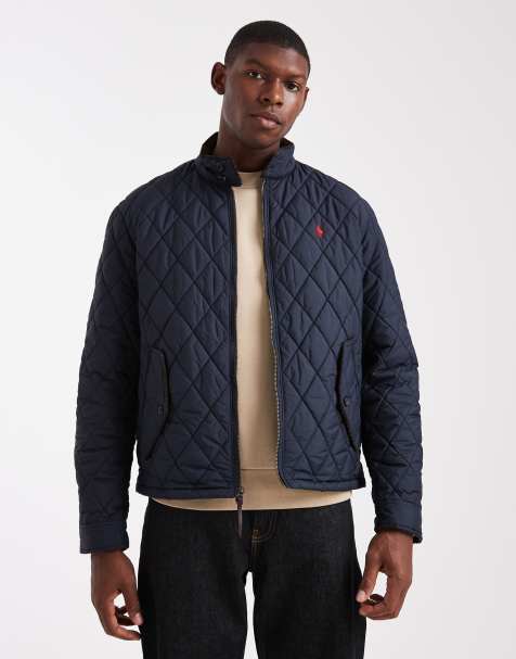 Polo Ralph Lauren – Isolierte Harrington-Steppjacke in Marineblau mit Markenlogo - view 1