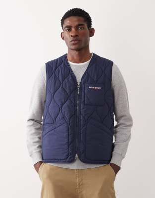 Polo - Isolierte Weste in Marineblau mit Markenlogo und Reißverschluss Marineblau XL