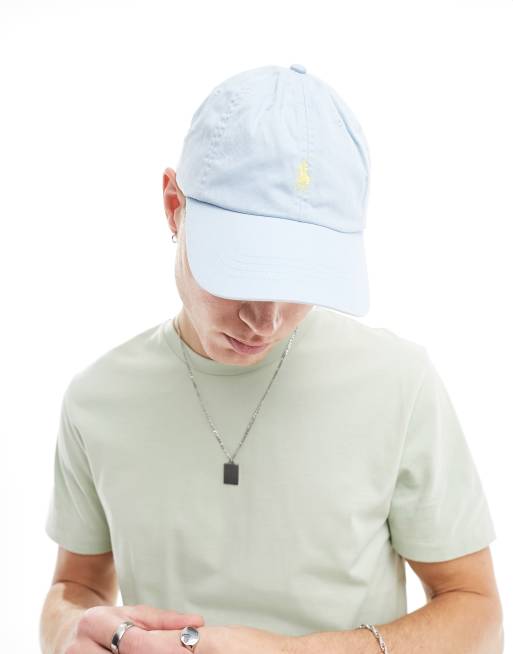 Polo Ralph Lauren – Jasnoniebieska baseballowa czapka z daszkiem z diagonalu z logo