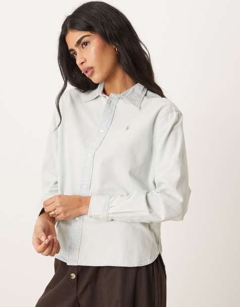 Polo Ralph Lauren – Jasnoniebieska krótka koszula o pudełkowym kroju z tkaniny chambray - view 1