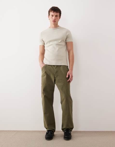 Polo Ralph Lauren - Jeans vestibilità comoda stile salopette in tela color verde medio - view 1
